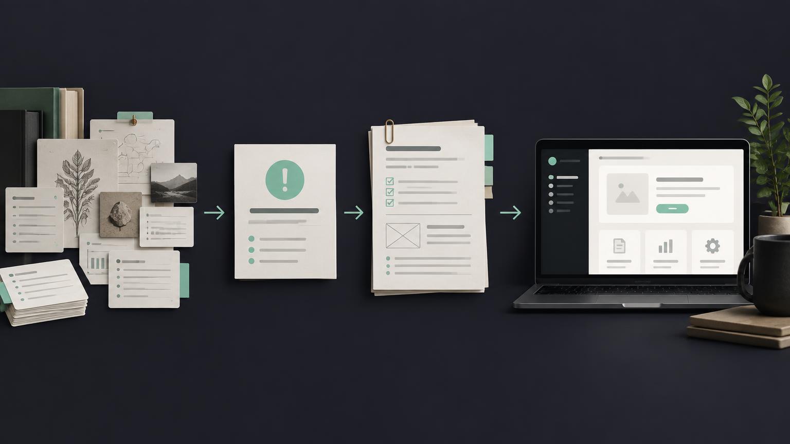 Etapas para criar um produto digital: conhecimento de domínio, problema validado, especificação e interface pronta
